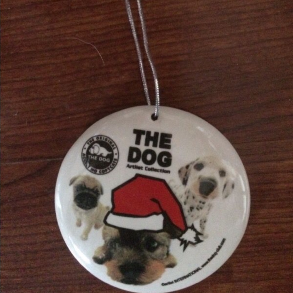 The Dog Artist Collection Round Ceramic Ornament